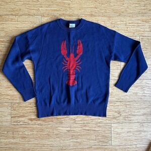 Nikka K Blue Red Crewneck Lobster Sweater Small S Coastal Fishingcore Preppy